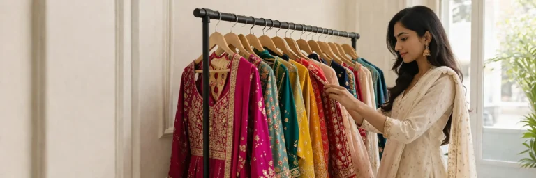 Browsing traditional garments in Malaysia